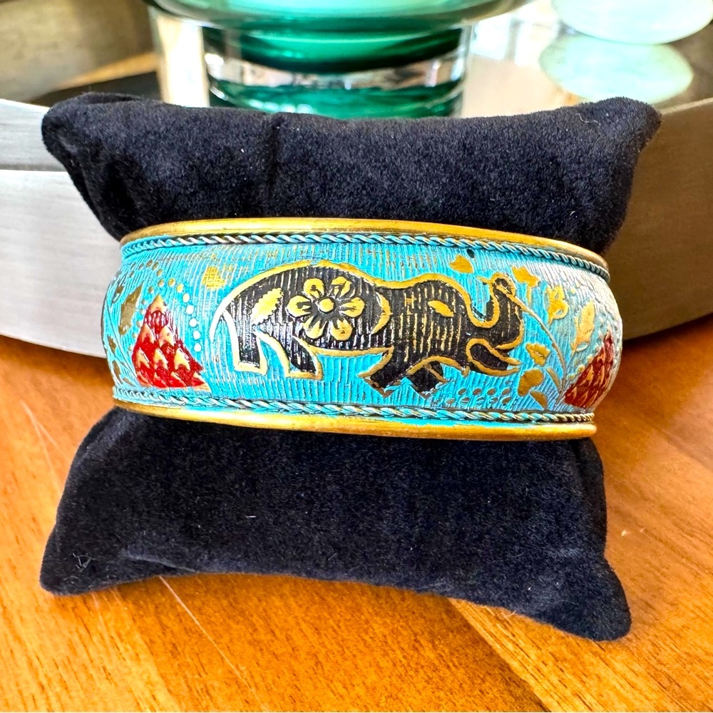 Artisan Nepal Brass Elephant Cuff Bracelet